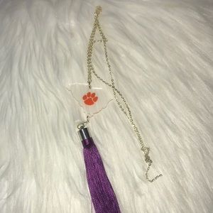 Clemson game-day long necklace